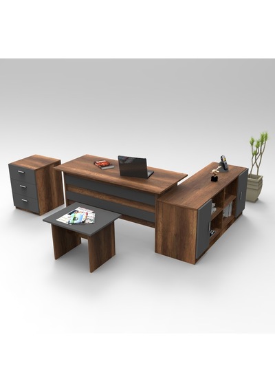 Robinhome Robin Home Verona Abcf Ofis Büro Masa Takımı Barok-Gri