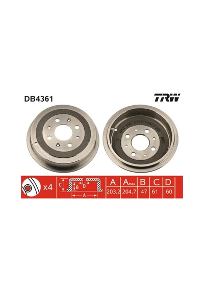 Fren - 417 - Kampanası Arka Fıat Grande Punto 05- Punto 12- Punto Evo 09-12 Opel Corsa D 06-14 Adam - Dpmıx-hb - 12-19 20