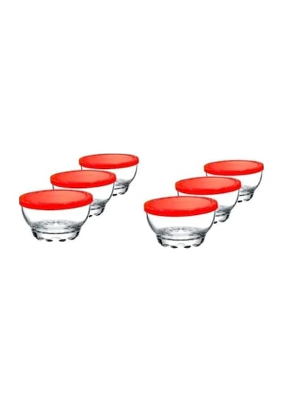 Paşabahçe Kapaklı Cam Kase, Saklama Kabı, 6'li Set, Kahvaltılık Diğer