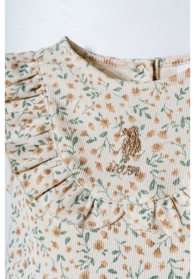 U.s. Polo Assn. Kız Bebek Krem Elbise Krem