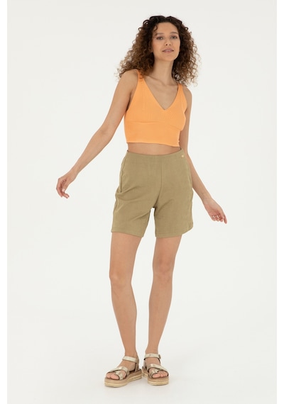 U.s. Polo Assn. Kadın Haki Şort Örme 50289193-vr027 Haki