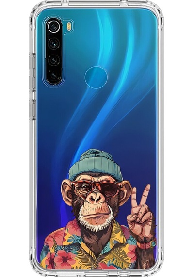 Xiaomi Redmi Note 8 Uyumlu Şeffaf Kılıf Cool Maymun Tasarımlı