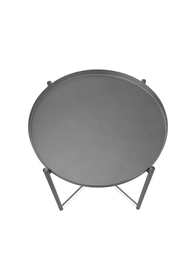 Waldern Home Metal Çok Amaçlı Katlanabilir Tepsili Sehpa Gri