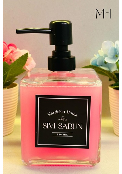 Makri Home 550 Ml Modern Ve Şık Tasarım Cam Sıvı Sabun & Deterjanlık Şeffaf