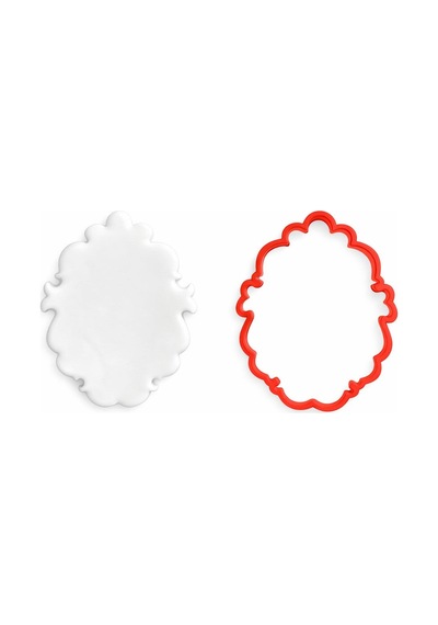 Dekoratif Oval Çerçeve Kurabiye Kalıbı 2'li Set Şeker Hamuru & Hamur Kesici