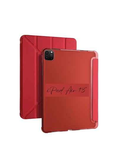Apple Uyumlu iPad Air 13 İnç M2 Çipli Kalem Bölmeli Akıllı Trifolding Tablet Kılıfı Kapaklı Kılıf