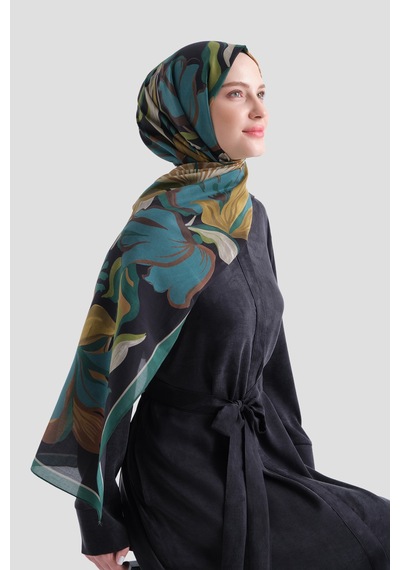 Armine Elegance Pamuk - İpek Şal As559 Zümrüt
