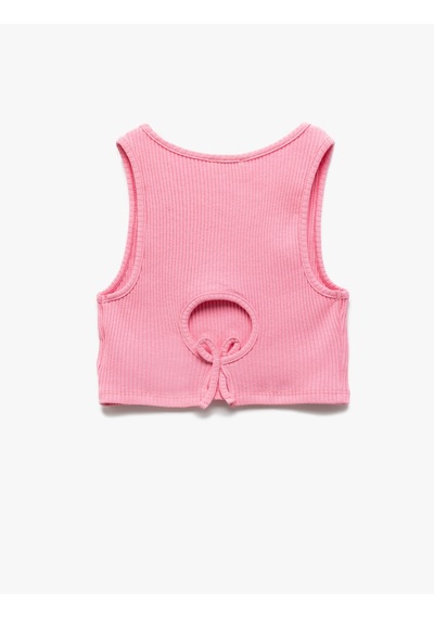 Koton Pamuklu Arkası Pencere Detaylı Kaşkorse Basic Crop Atlet Pembe 5skg30003ak Gül