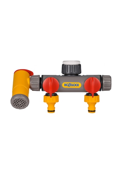 Hozelock 2250H Çift Yönlü, Musluklu, Vanalı Musluk Bağlantısı  1/2" - 3/4" - 1"