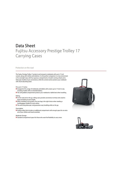Fujitsu Uyumlu Prestige Trolley 17 Siyah