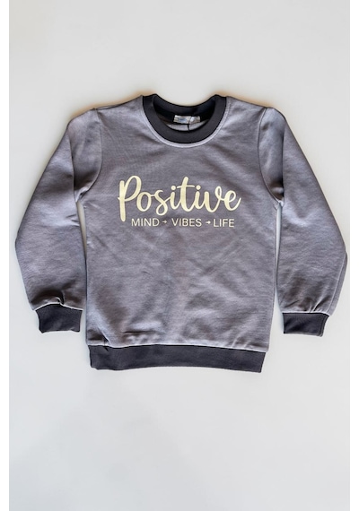 Minik Motion 3'lü Set Çocuk Baskılı 2 İplik Penye Sweatshirt Lacivert - Kırmızı - Füme