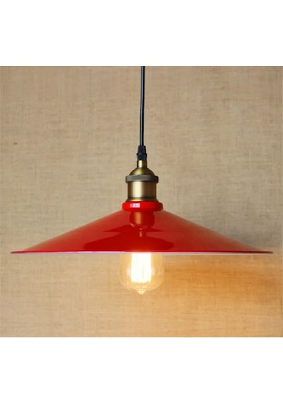 Mylights Retro Rustik Kırmızı Içi Beyaz Metal Sarkıt Avize (549238834)