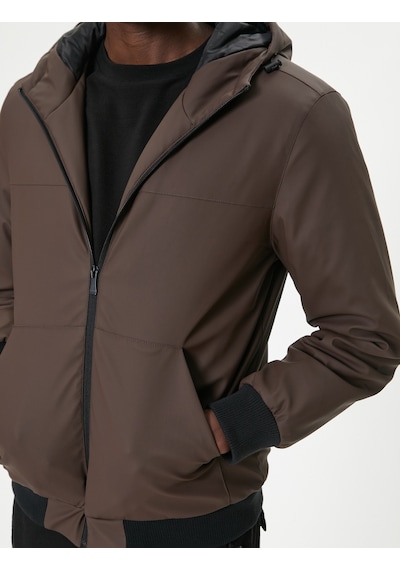 Koton Mevsimlik Ceket Slim Fit Fermuarlı Kahverengi 5wam20067hw Kahve Kahverengi