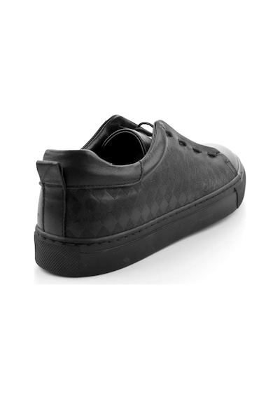 Siyah Hakiki Deri Erkek Sneaker E01535125703 Siyah