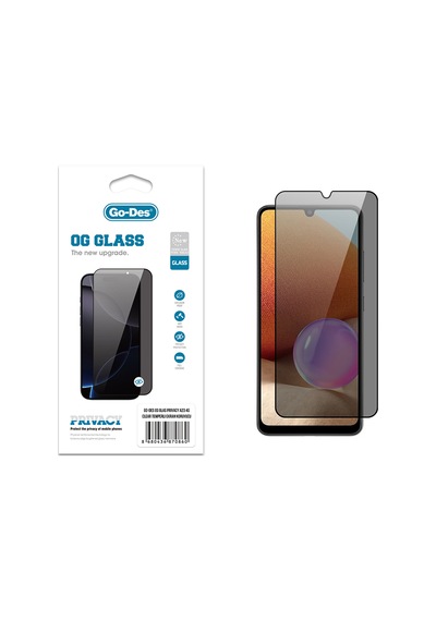 Galaxy A23 Uyumlu Go Des Og Glass Privacy Antistatik Temperli Cam Ekran Koruyucu Siyah