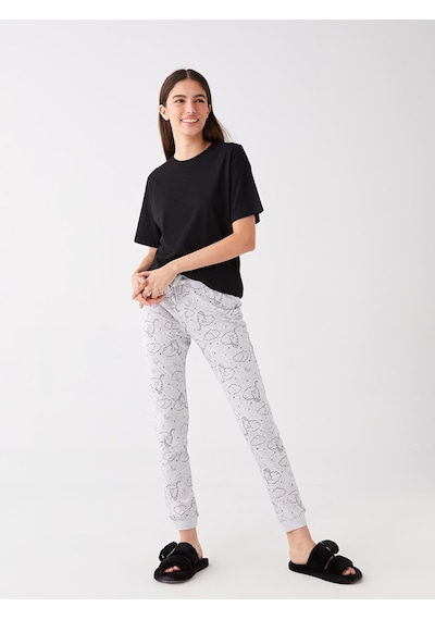 Lcw Dream Gri Beli Lastikli Desenli Kadın Jogger Pijama Altı