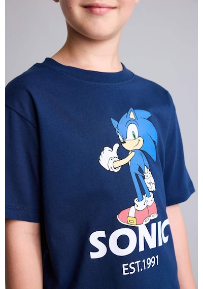 Defacto Sonıc The Hedgehog Lisanslı New Regular Fıt Bisiklet Yaka Kısa Kollu Lacivert Tişört Erkek Çocuk H8435a826hsnv248 Lacivert-nv248