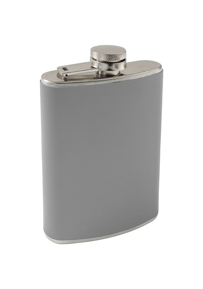 Çelik 8 Oz Gri Deri Kaplı 240 Ml İçki Matarası Rd56 Gri