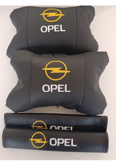 Opel Uyumlu Oto Boyun Yastığı +emniyet Kemer Pedi+kapı Tutma Kolu Koruyucu Sarı