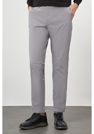 Morven Erkek Gri Pamuk Yan Cep Slim Fit Chino Pantolon 25ks003001100 Gri