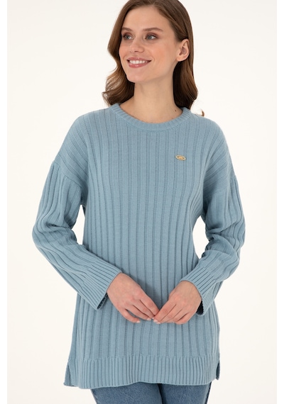 U.S. Polo Assn. Kadın Mavi Bisiklet Yaka Kazak 50297092-VR251