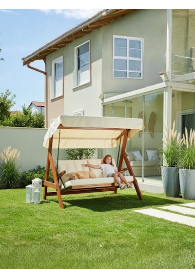 Aida Swings Paris 2000 3 Kişilik Ahşap Bahçe Salıncağı Balkon Teras Salıncağı Şık Tasarımlı Salıncak Krem Aida Swings Paris 2000 3 Kişilik Ahşap Bahçe Salıncağı Balkon Teras Salıncağı Şık Tasarımlı Salıncak Krem