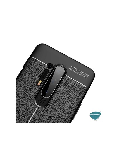 Microsonic OnePlus 8 Pro Kılıf Deri Dokulu Silikon