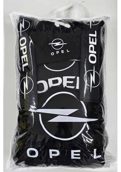 Opel Siyah Süper Set Dörtlü Servis Kılıfı + İkili Yastık Ve Kemer Kılıfı +vites Poları