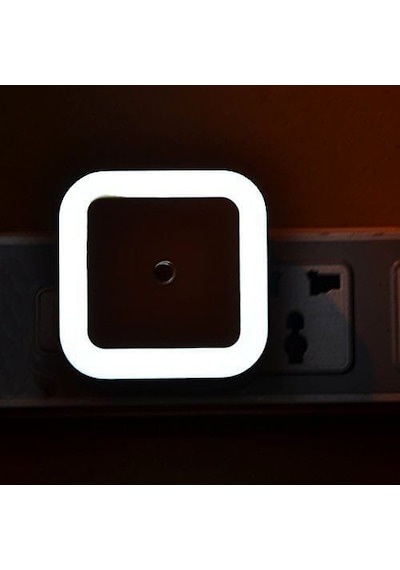 Fotoselli Led Gece Lambası, Beyaz Işık Sensörlü Gece Lambası, 1 Watt Beyaz Renk Led Gece Lambası Ilık Beyaz