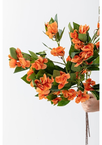 Yapay Lux Menekşe Dalı Somon 80 Cm 5 Yaprak Somon