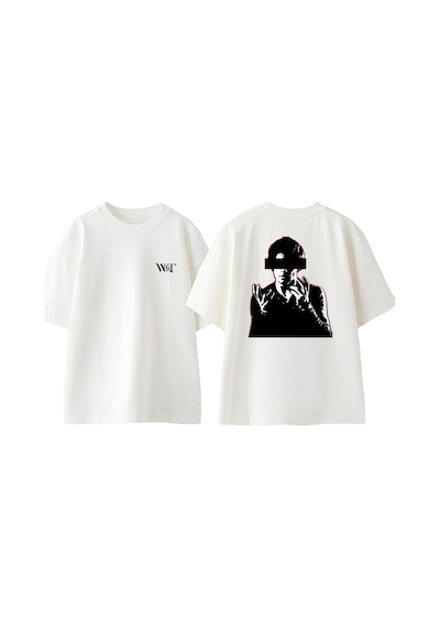 Thewert Dexter Morgan Tasarım Sırt Baskılı Pamuk Beyaz Oversize T-shirt