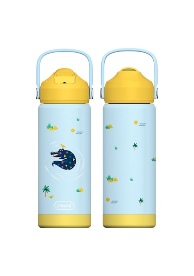 Sipnjoy - Flipsip Çocuk Su Termosu 550 Ml - Snappy Croc Sanppy Croc