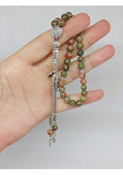 Yasamtohumu Unakit Taşı 33lük Tesbih 6mm 1850 Çok Renkli