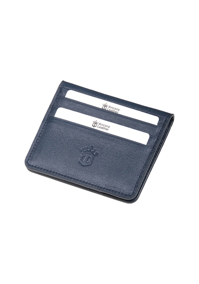 Ancora Leather Hakiki Deri Para Bölmeli Çıtçıtlı Portföy-unisex-26210 Lacivert