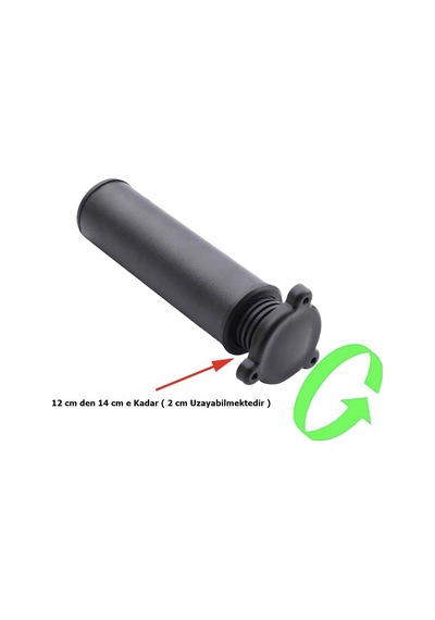 Metal Mobilya Koltuk 12 -14 cm Ayarlı Orta Destek Ayağı Mat Siyah