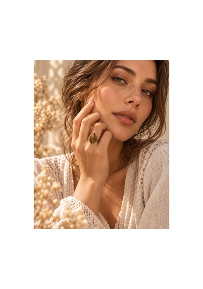 Esoo Jewelry Vintage Tasarım Kehribar Kahve Doğal Taşlı Ayarlanabilir Kadın Yüzük - Antik Gold Görünümlü Esoo Jewelry Vintage Tasarım Kehribar Kahve Doğal Taşlı Ayarlanabilir Kadın Yüzük - Antik Gold Görünümlü