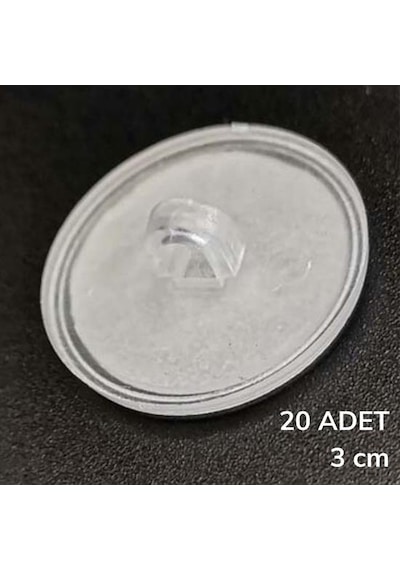 20 Adet Şeffaf Yuvarlak 3 Cm Çaplı Güçlü Disk Yapışkanlar 5492 Çr