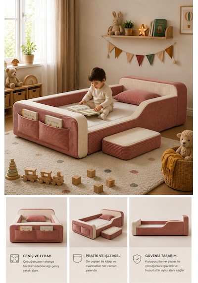 Dizanor Maxi Nest Montessori Çocuk Karyola Yatak Seti Gri Fitilli 140 X 200 Dizanor Maxi Nest Montessori Çocuk Karyola Yatak Seti Gri Fitilli 140 X 200