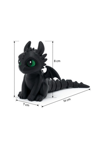 Hareketli Kuyruklu Ejderha Figürü Toothless Ejderhanı Nasıl Eğitirsin Dekoratif Masa Üstü Obje Oyuncak Hediyelik Pla Figür 14 Cm