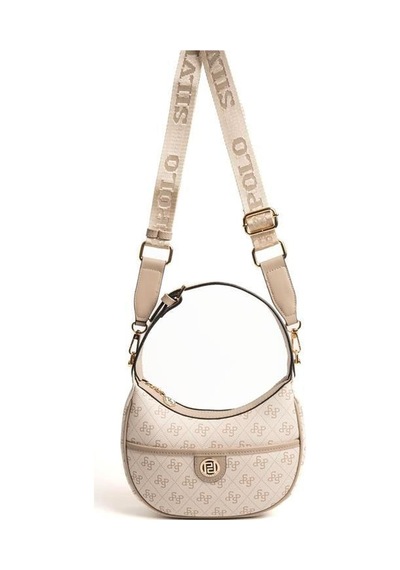 Silver Polo Sp1194 Kadın Omuz Çantası Monogram Bej-kum