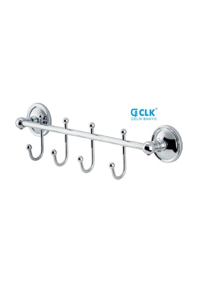 Çelik Banyo Paslanmaz Pirinç Bella Çıkmalı 4 Lü Set Askılık 10 Yıl Garantili Beyaz