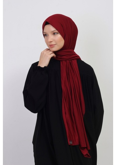 Manolyaşal İslamic Hijab Tesettür Penye Şal - 70 X 180 / Bordo Bordo