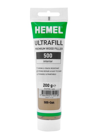 Hemel Ultrafill Premium İç Mekan Ahşap Tamir Macunu Su Bazlı Meşe Oak Koyu Krem 200 Gr