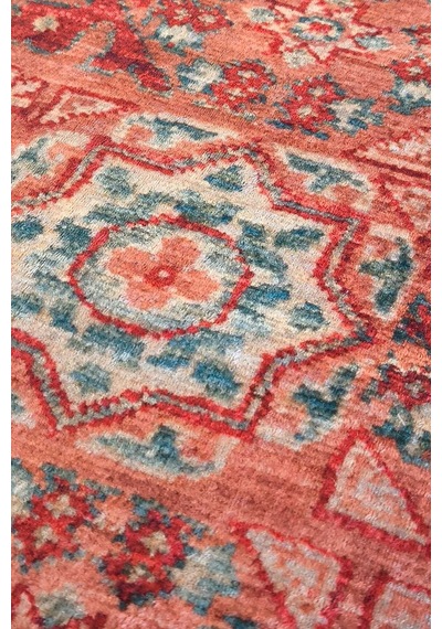 Frenda Home Vintage Desen Pamuk Taban Baskılı Yıkanabilir Oval Halı Kırmızı