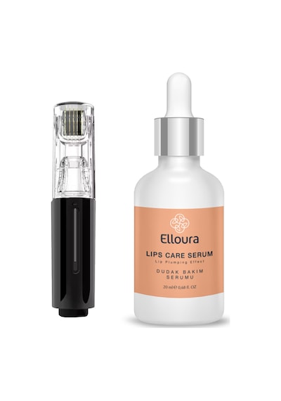 Elloura Dolgunlaştırıcı Dudak Bakım Serumu 20 ML + Aqua Dermaroller