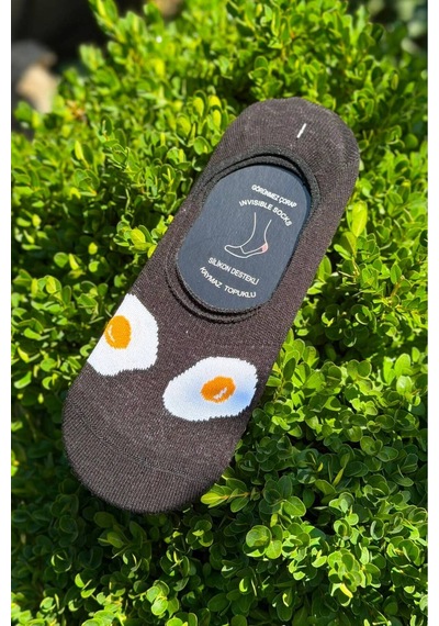 Lousocks Unisex 7'li Yiyecek Desenli Kaymaz Silikon Topuklu Görünmez Babet Çorap Çok Renkli