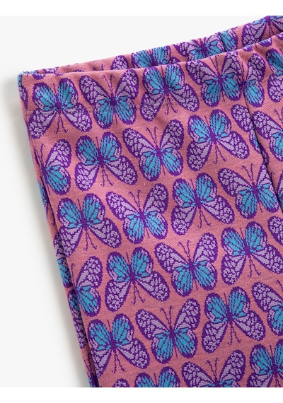 Koton Kelebek Desenli İspanyol Paça Tayt Pantolon Beli Lastikli Pembe Desenli 3skg40006ak 3SKG40006AK2D7 Pembe Desenli Koton Kelebek Desenli İspanyol Paça Tayt Pantolon Beli Lastikli Pembe Desenli 3skg40006ak 3SKG40006AK2D7 Pembe Desenli