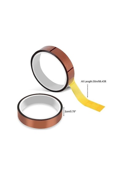 Treasures 20mm & 30m Poliimid Kapton Isıya Dayanıklı Yapışkan Bant - Yüksek Sıcaklık Direnci