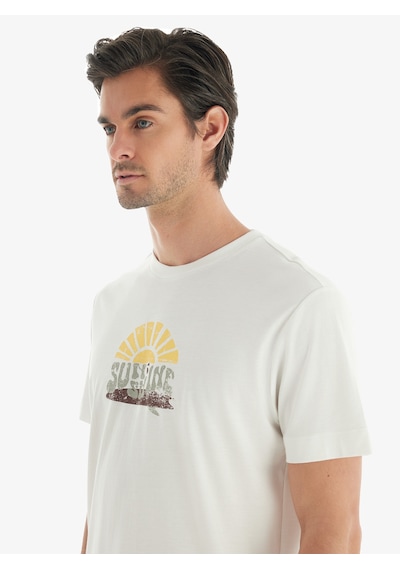 Blackspade Erkek T-shirt 40732 - Krem Krem