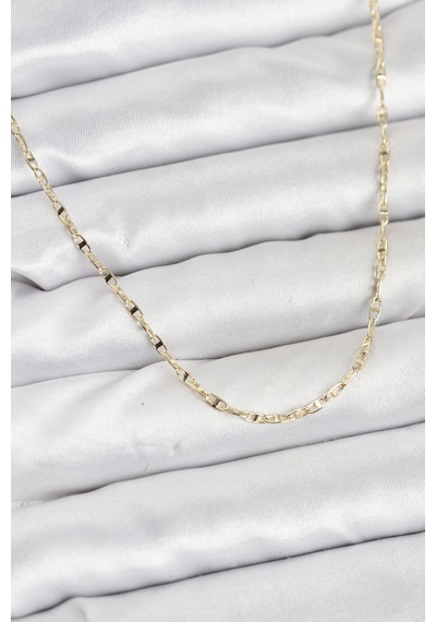 Cm 14k Gold Renk Pirinç Gemi Zinciri Model Kadın Kolye - Lisinya altın